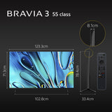 BRAVIA 3 (55") | 4K HDR Processor X1™ | 4K Ultra HD | High Dynamic Range (HDR) | Smart TV (Google TV) 8