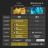 BRAVIA 3 (55") | 4K HDR Processor X1™ | 4K Ultra HD | High Dynamic Range (HDR) | Smart TV (Google TV) 9